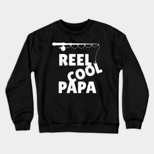 Mens Fishing Reel Cool Papa Father's Day Crewneck Sweatshirt